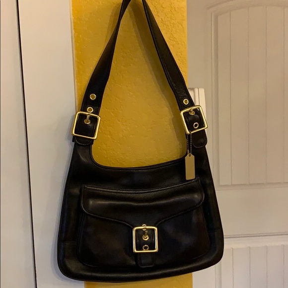 Coach Handbags - Coach black leather hobo shoulder bag